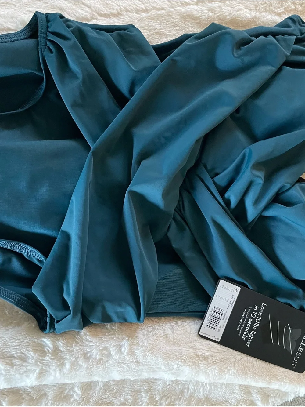 Miraclesuit Teal Wrap-Front One-Piece Swimsuit